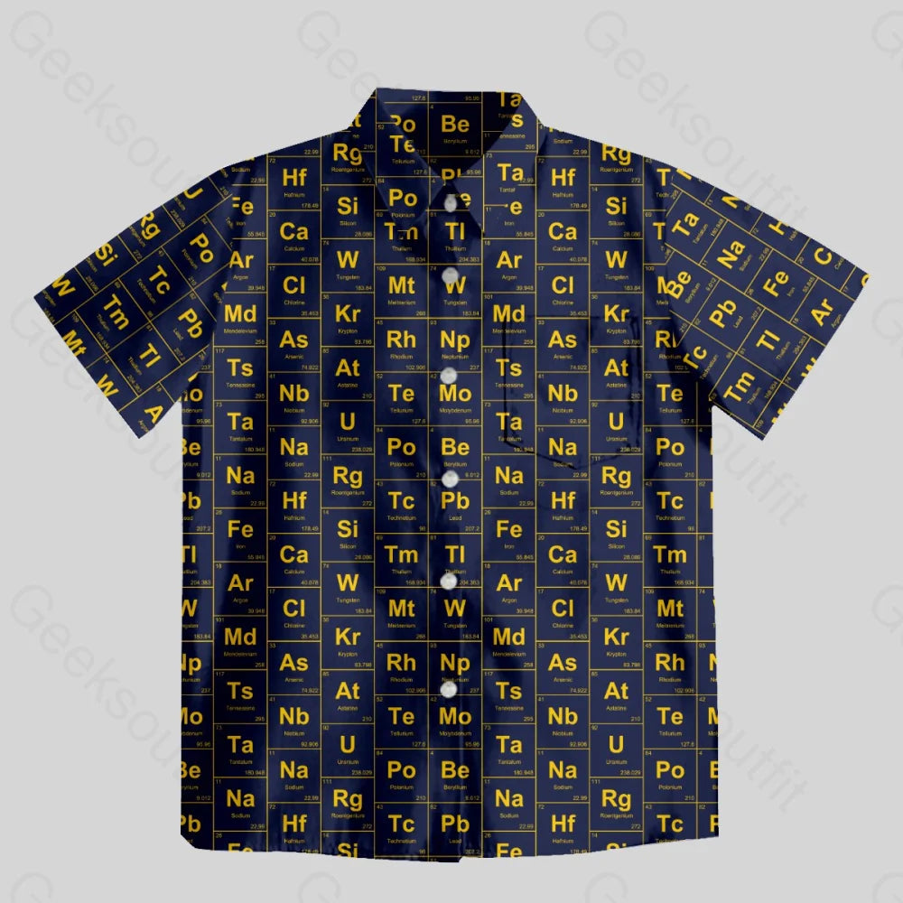 Chemical Elements Navy Button Up Pocket Shirt - Geeksoutfit