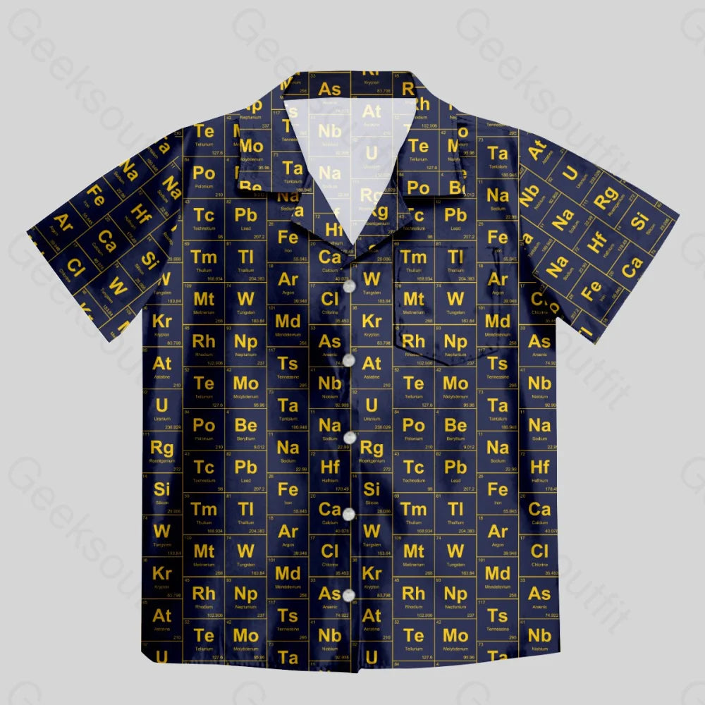 Chemical Elements Navy Button Up Pocket Shirt - Geeksoutfit