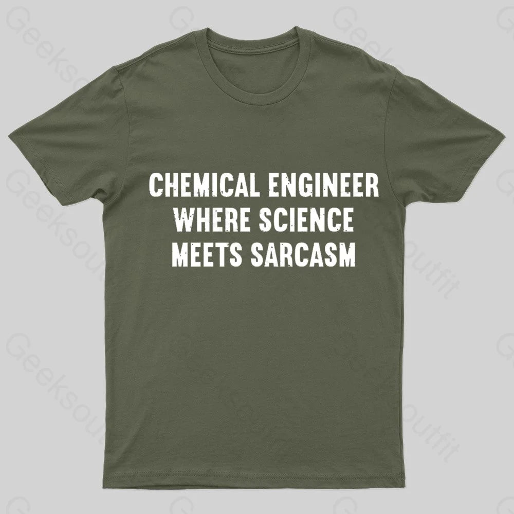 Chemical Engineer Geek T-Shirt Army Green / S