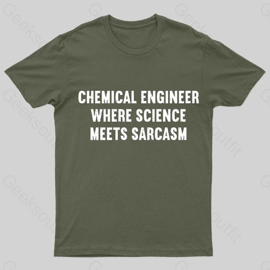 Chemical Engineer Geek T-Shirt Army Green / S