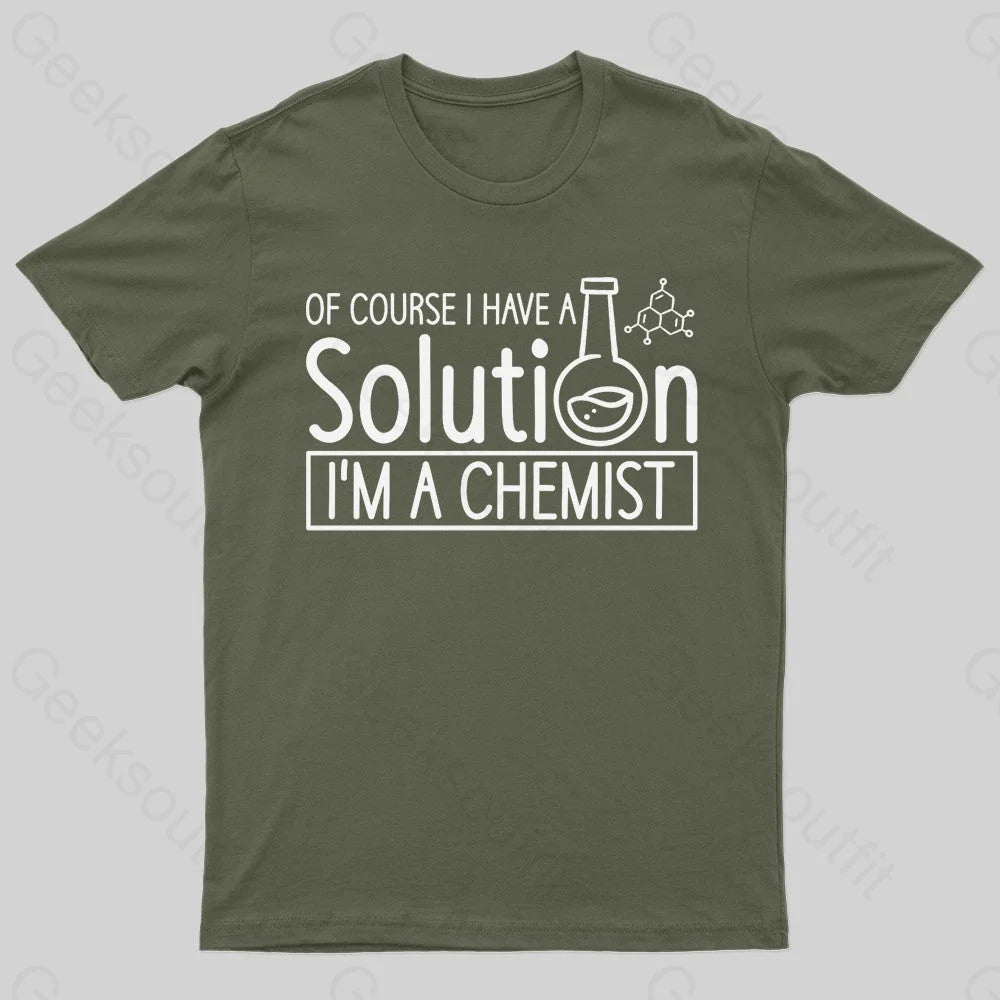 Chemist Elements Geek T-Shirt Army Green / S