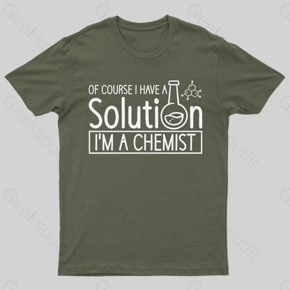 Chemist Elements Geek T-Shirt Army Green / S