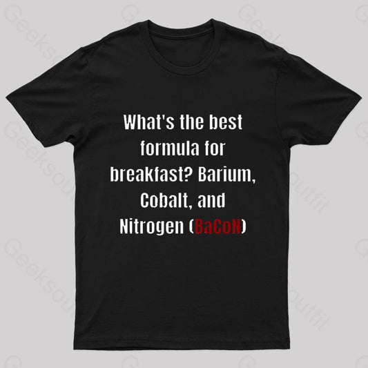 Chemistry Bacon Pun Nerd T-Shirt Black / S