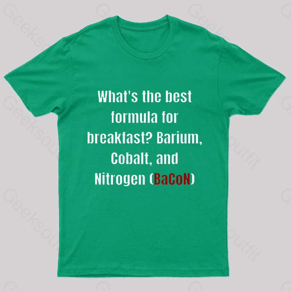 Chemistry Bacon Pun Nerd T-Shirt Green / S