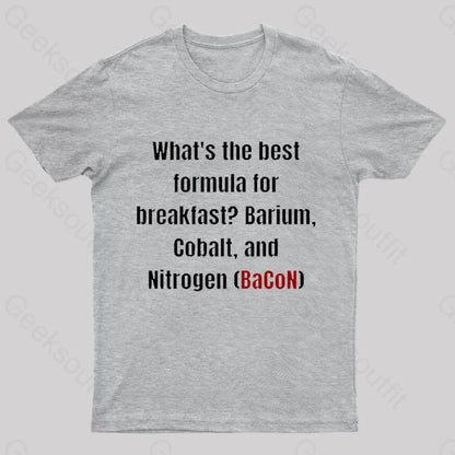 Chemistry Bacon Pun Nerd T-Shirt Grey / S