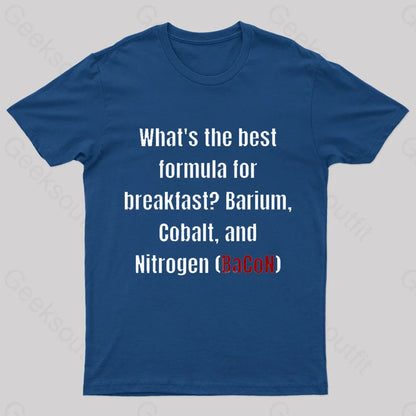 Chemistry Bacon Pun Nerd T-Shirt Navy / S