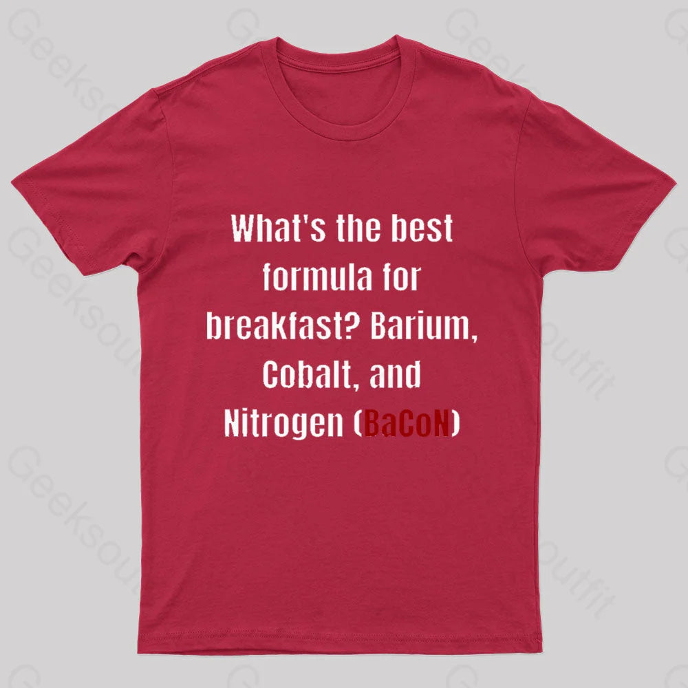 Chemistry Bacon Pun Nerd T-Shirt Red / S