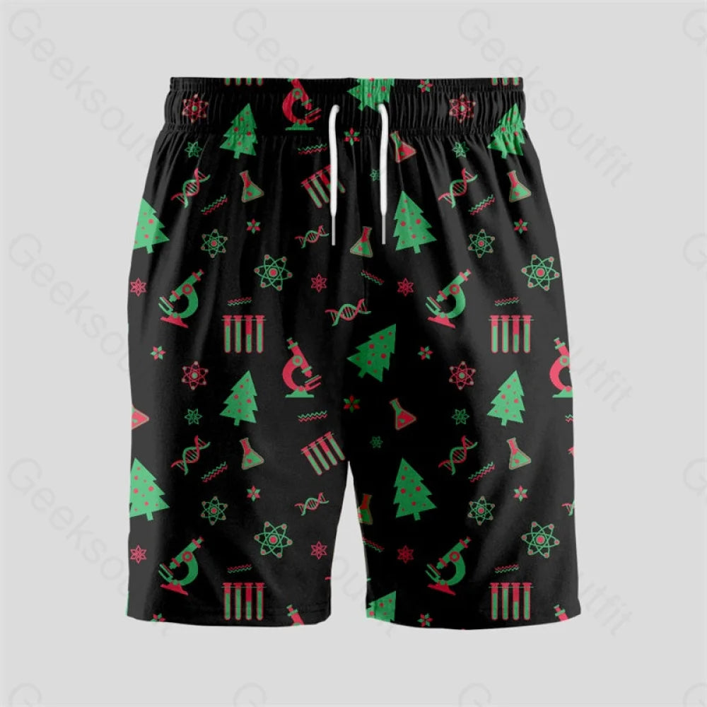 Chemistry Christmas Geeky Drawstring Shorts S