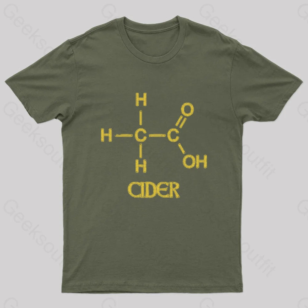 Chemistry Of Cider Nerd T-Shirt Army Green / S