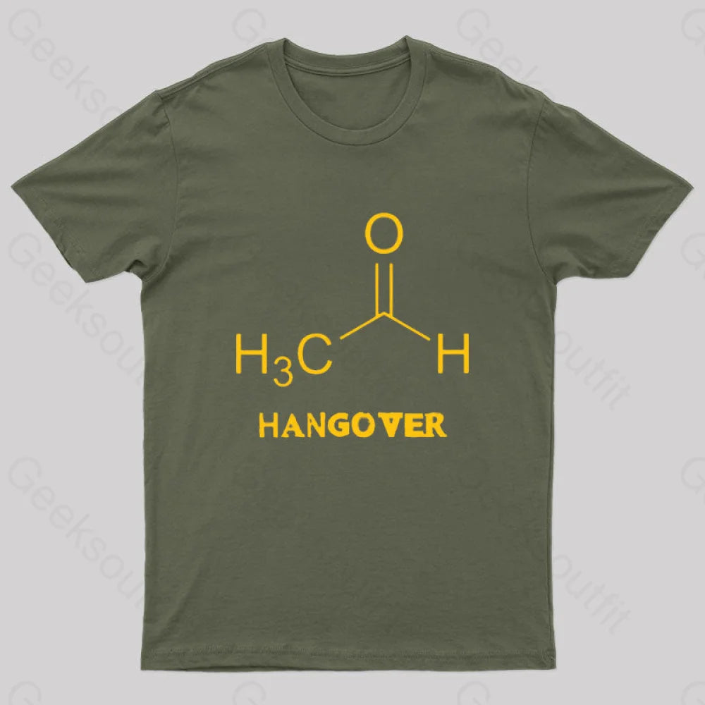 Chemistry Of Hangover Nerd T-Shirt Army Green / S