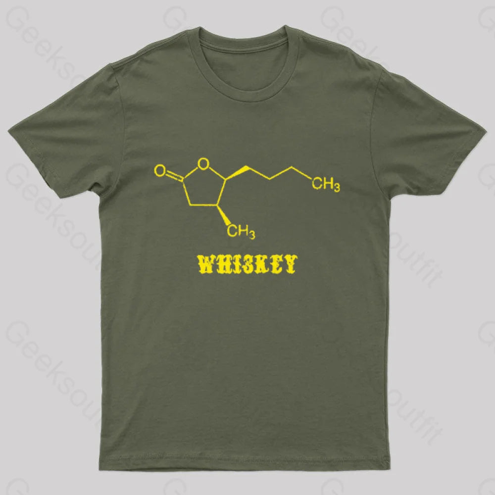 Chemistry Of Whiskey Nerd T-Shirt Army Green / S