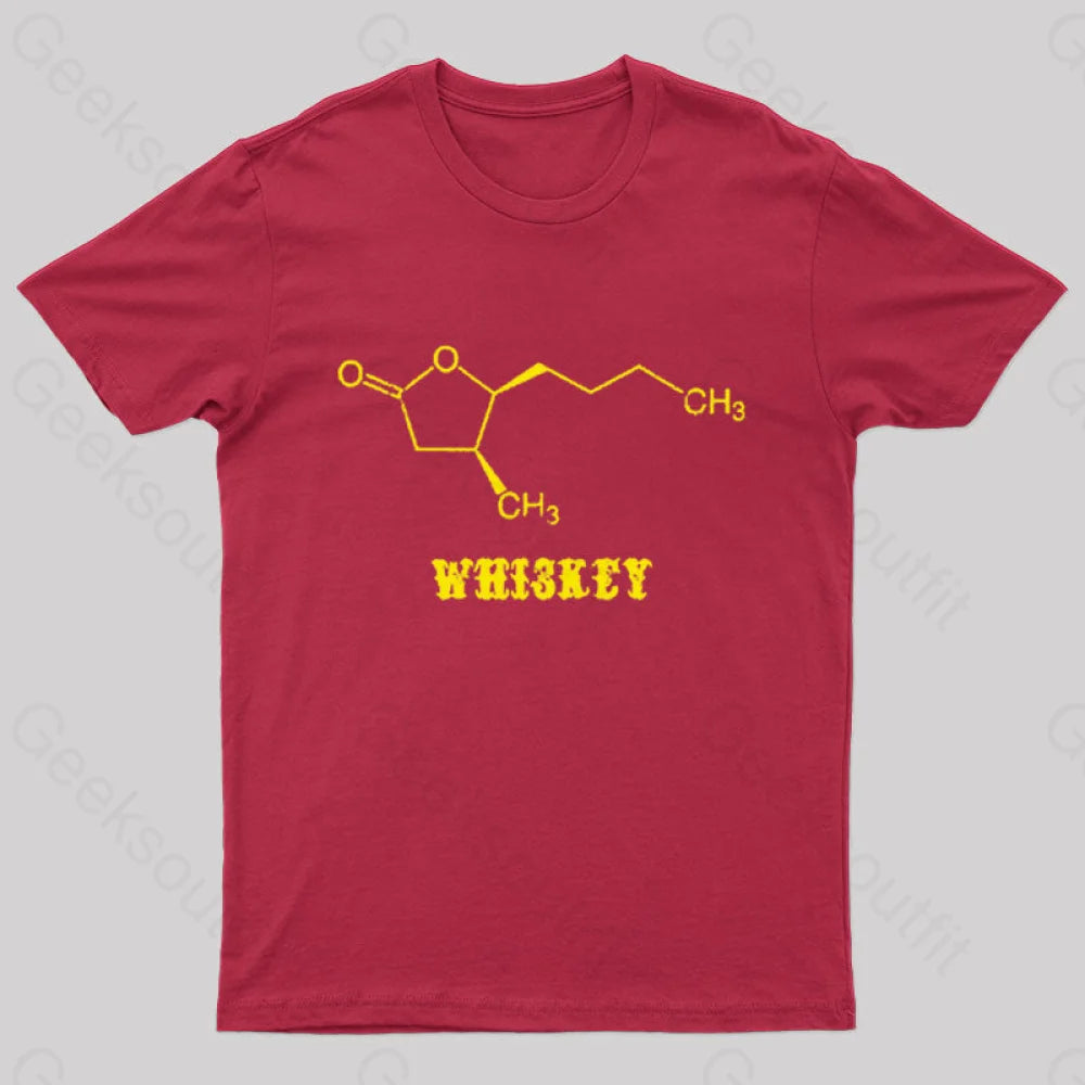 Chemistry Of Whiskey Nerd T-Shirt Red / S