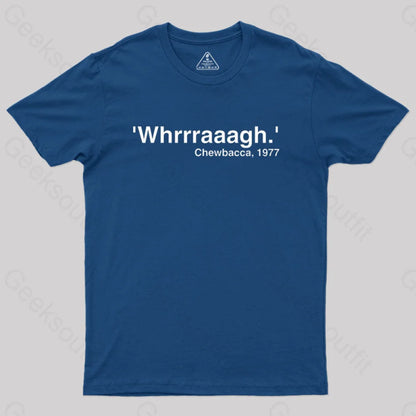 Chewbacca Whrrraaagh Geek T-Shirt Navy / S