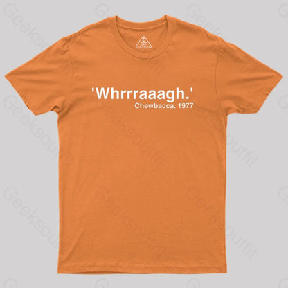 Chewbacca Whrrraaagh Geek T-Shirt Orange / S