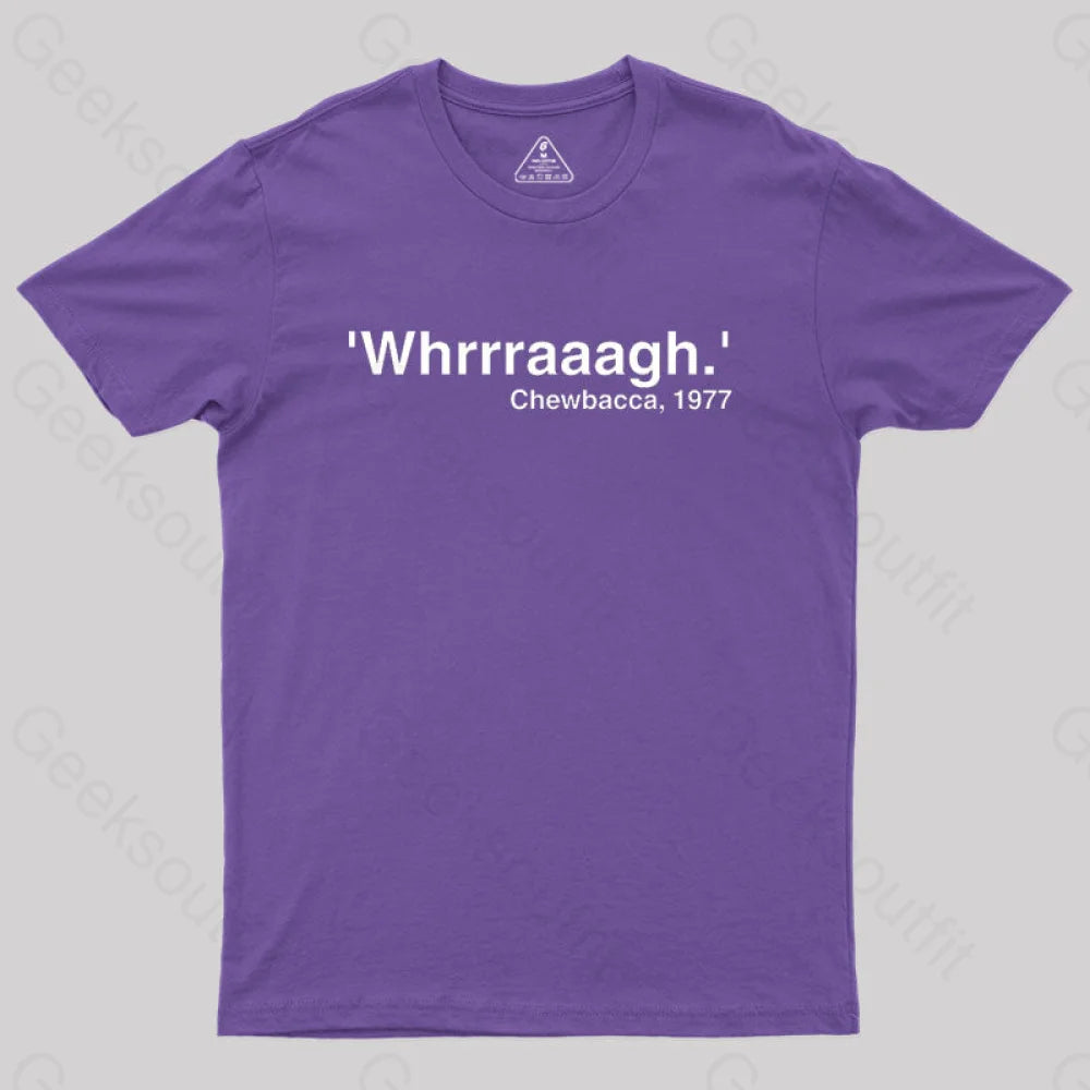 Chewbacca Whrrraaagh Geek T-Shirt Purple / S