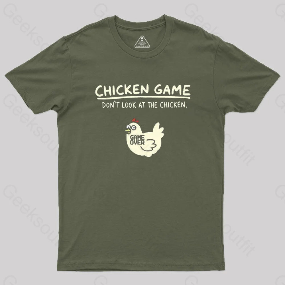 Chicken Game Geek T-Shirt Army Green / S