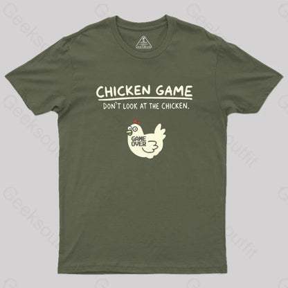 Chicken Game Geek T-Shirt Army Green / S