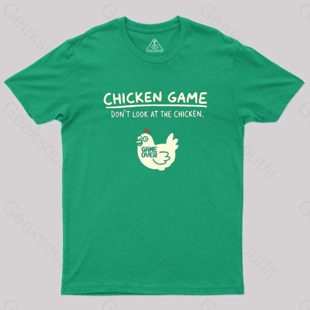 Chicken Game Geek T-Shirt Green / S