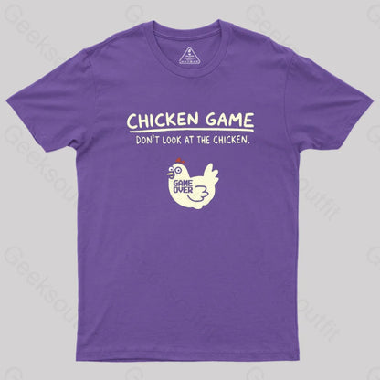 Chicken Game Geek T-Shirt Purple / S