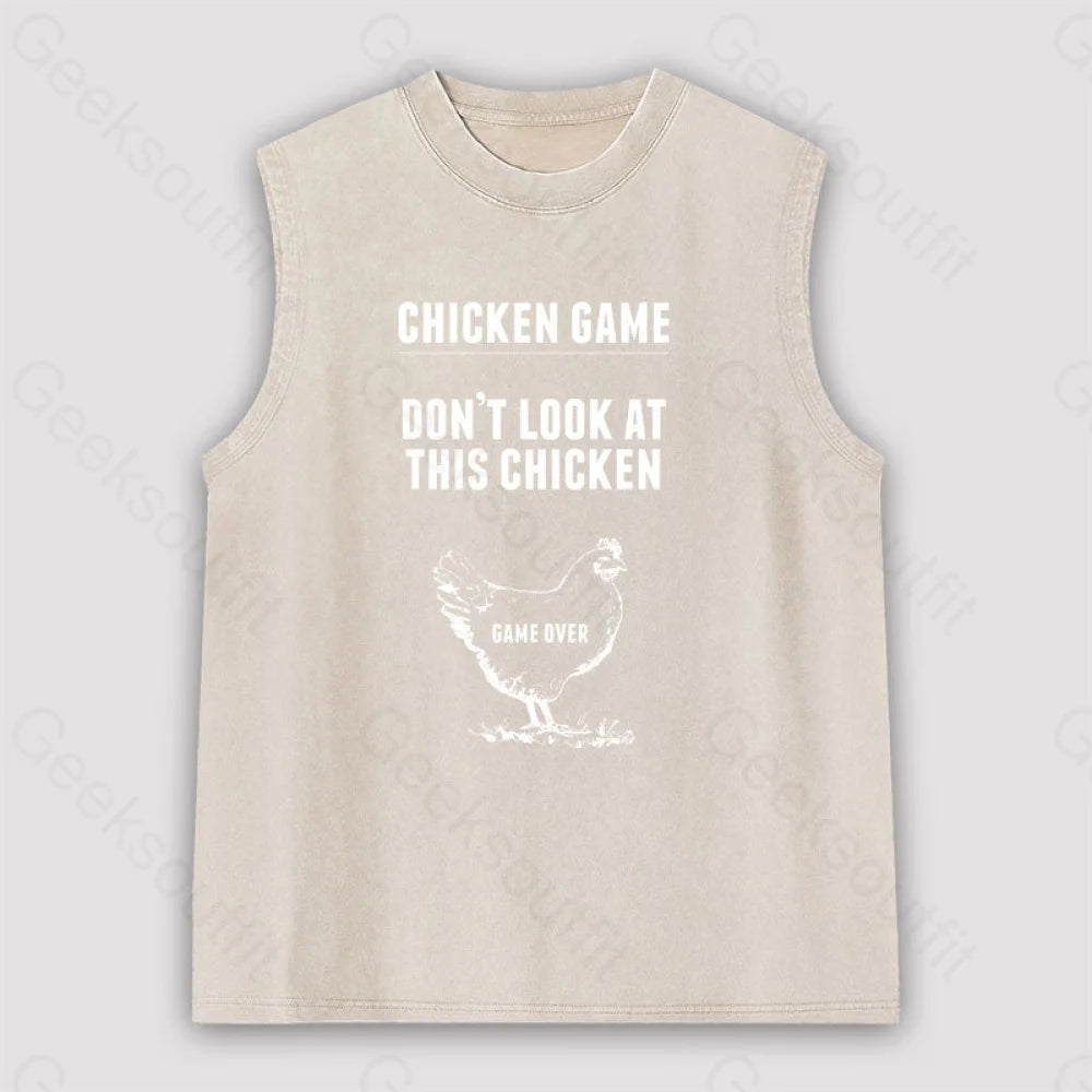 Chicken Game Unisex Washed Tank Apricot / S