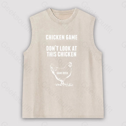 Chicken Game Unisex Washed Tank Apricot / S