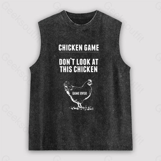 Chicken Game Unisex Washed Tank Black / S