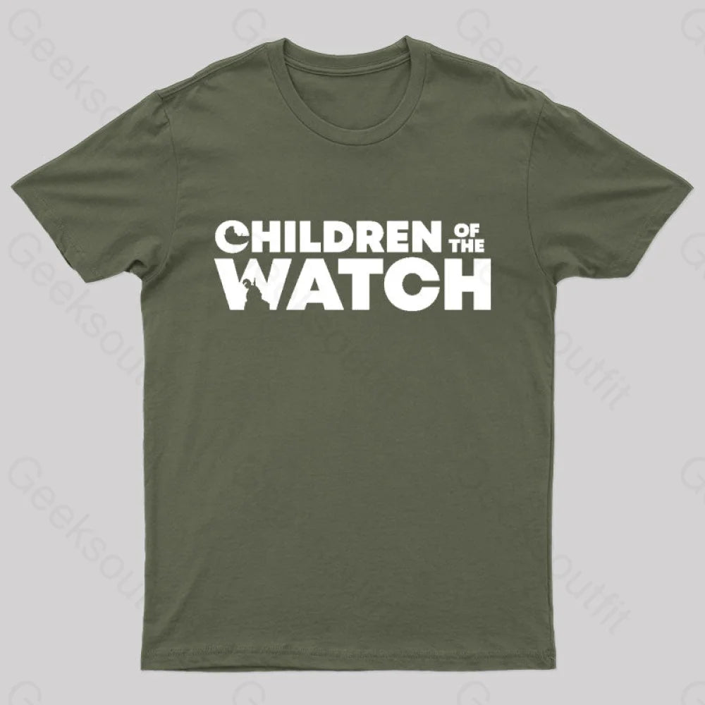 Children Of The Watch Nerd T-Shirt Army Green / S