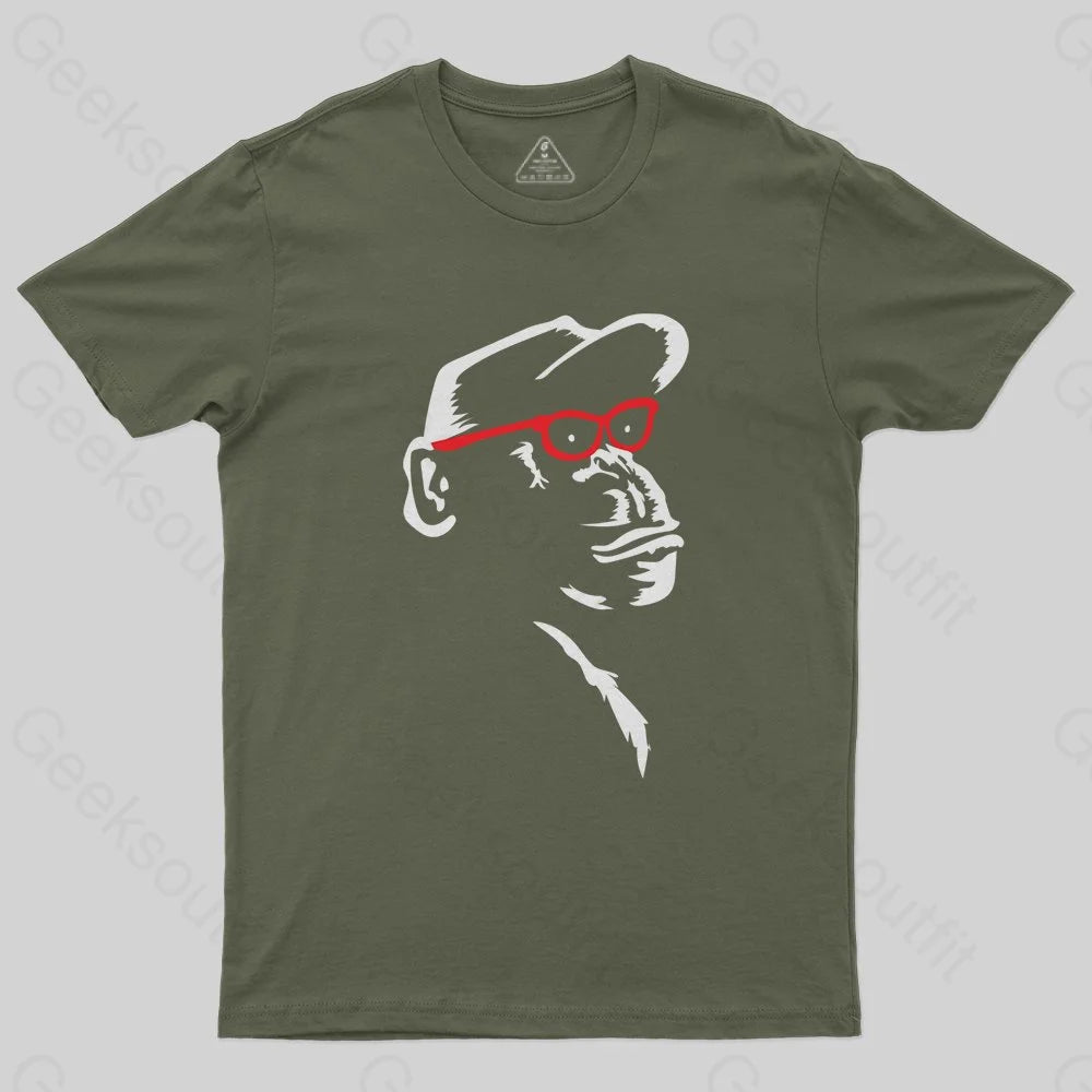 Monkey With Red Glasses T-Shirt - Geeksoutfit