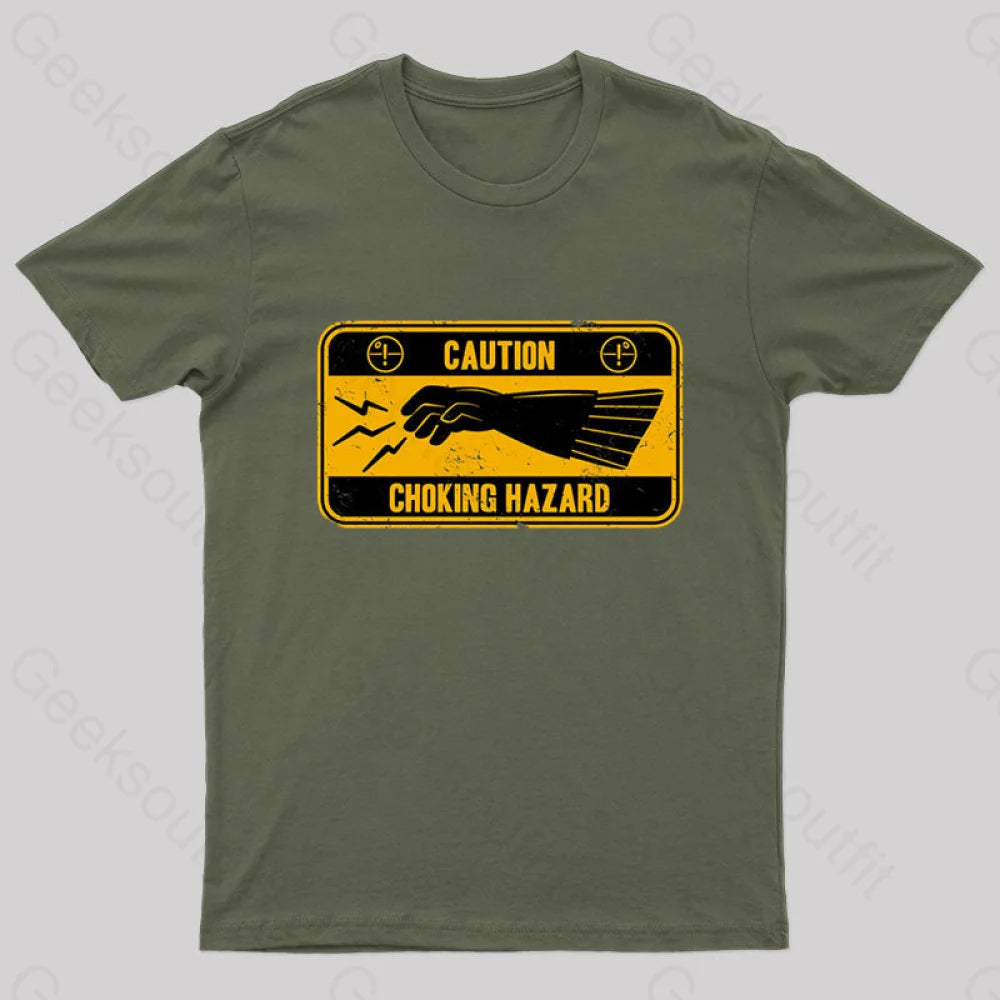 Choke Hazard Geek T-Shirt Army Green / S