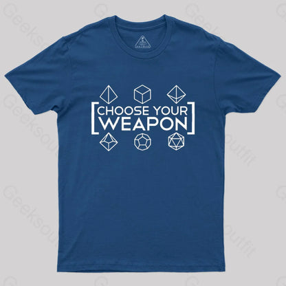 Choose Your Weapon White T-Shirt Navy / S