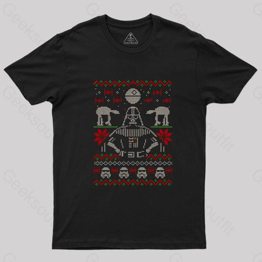 Christmas Imperial Walker Stormtrooper T-Shirt Black / S