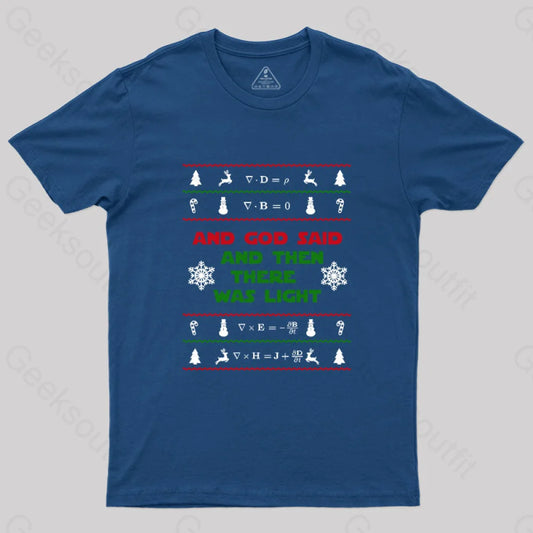 Christmas Physics Equations T-Shirt Navy / S