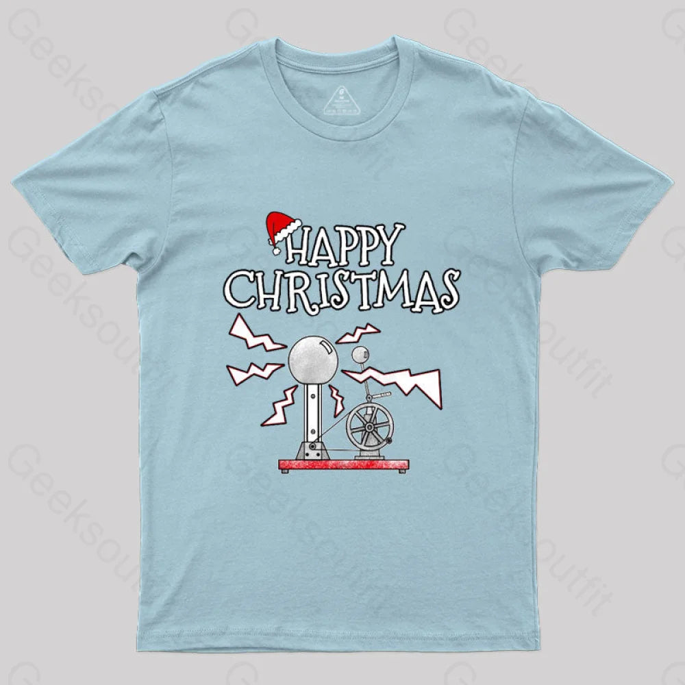 Christmas Physics Science T-Shirt Light Blue / S