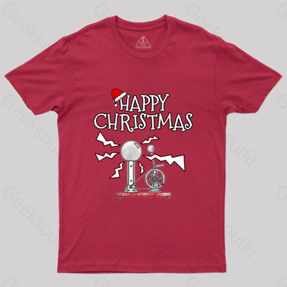 Christmas Physics Science T-Shirt Red / S