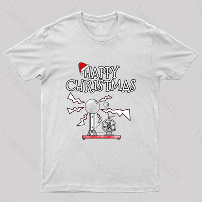 Christmas Physics Science T-Shirt White / S