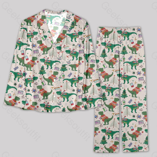 Christmas Science & Dinosaur Pajamas Set S / Geekpj0067 Yc