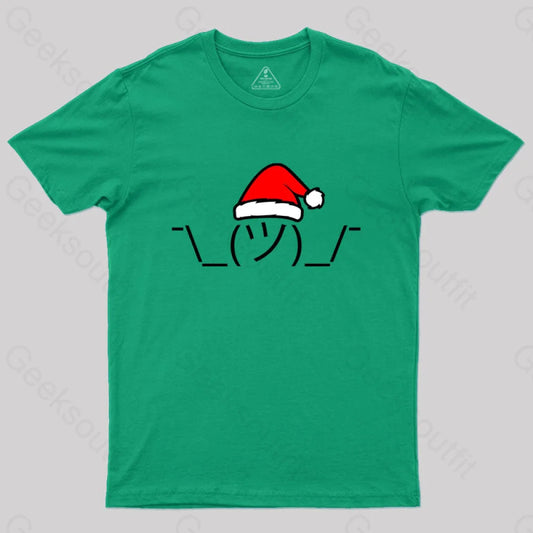 Christmas Shrug T-Shirt Green / S