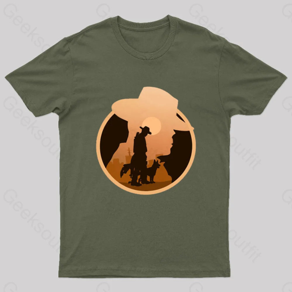 Classic Ghoul Nerd T-Shirt Army Green / S