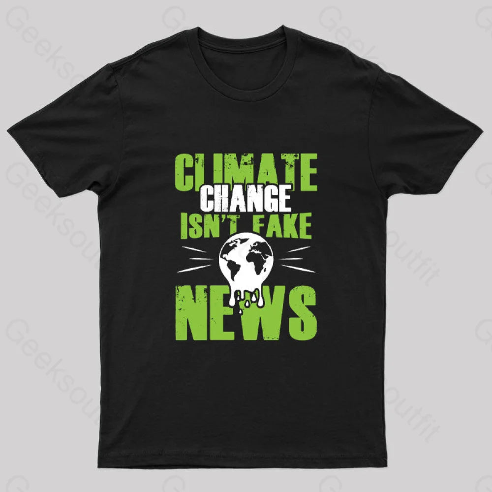 Climate Change Protection Geek T-Shirt Black / S