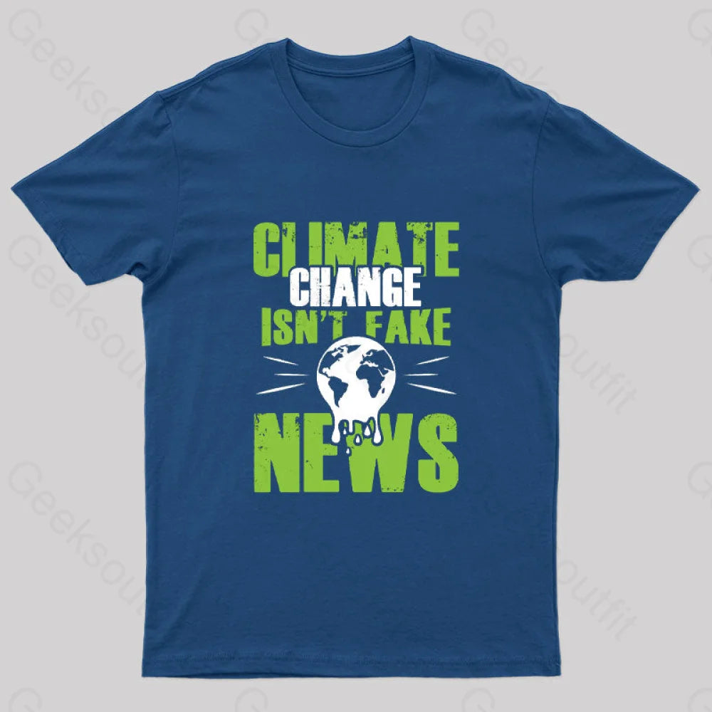 Climate Change Protection Geek T-Shirt Navy / S