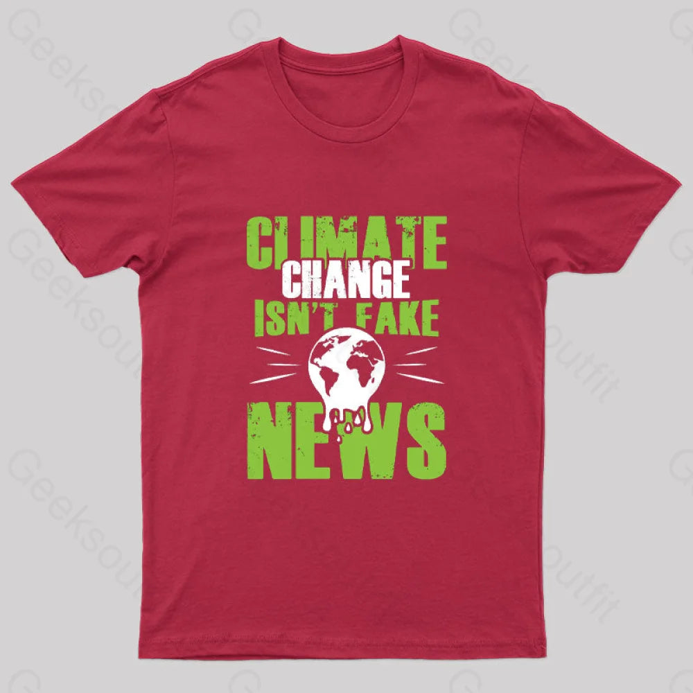 Climate Change Protection Geek T-Shirt Red / S