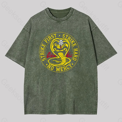 Cobra Kai Dojo Geek Washed T-Shirt Army Green / S