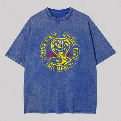 Cobra Kai Dojo Geek Washed T-Shirt Blue / S