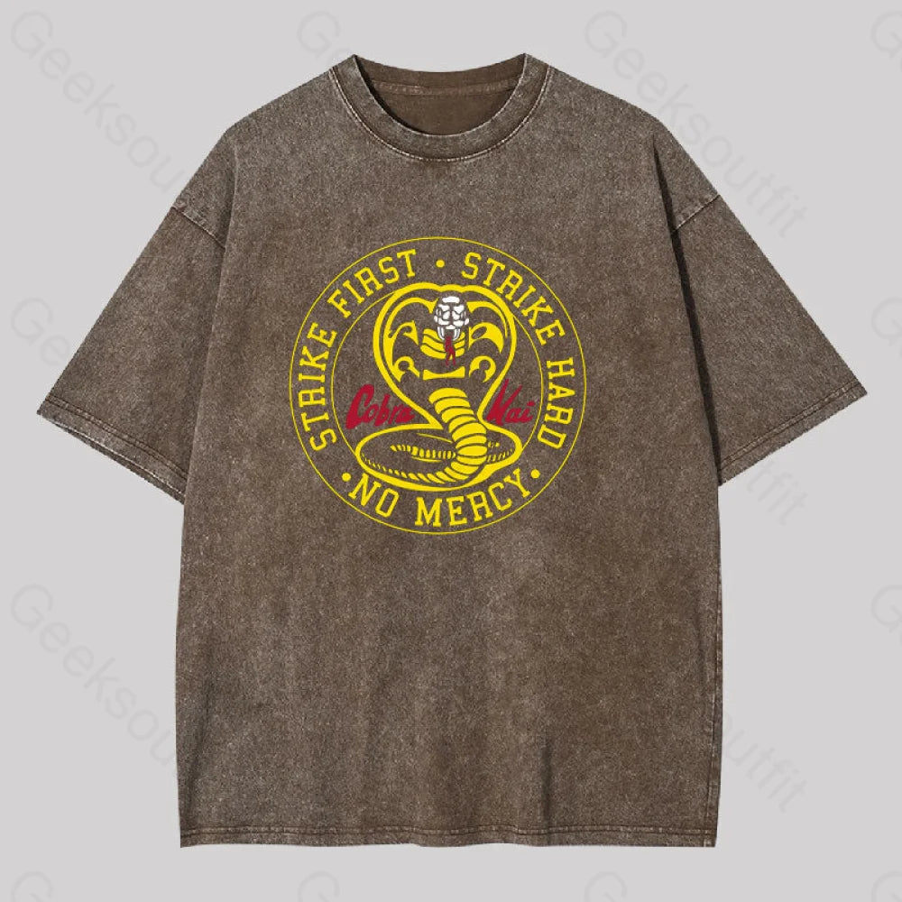 Cobra Kai Dojo Geek Washed T-Shirt Coffee / S