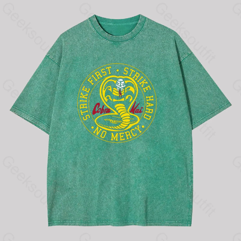 Cobra Kai Dojo Geek Washed T-Shirt Grass Green / S