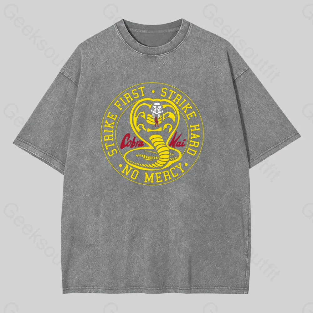 Cobra Kai Dojo Geek Washed T-Shirt Grey / S