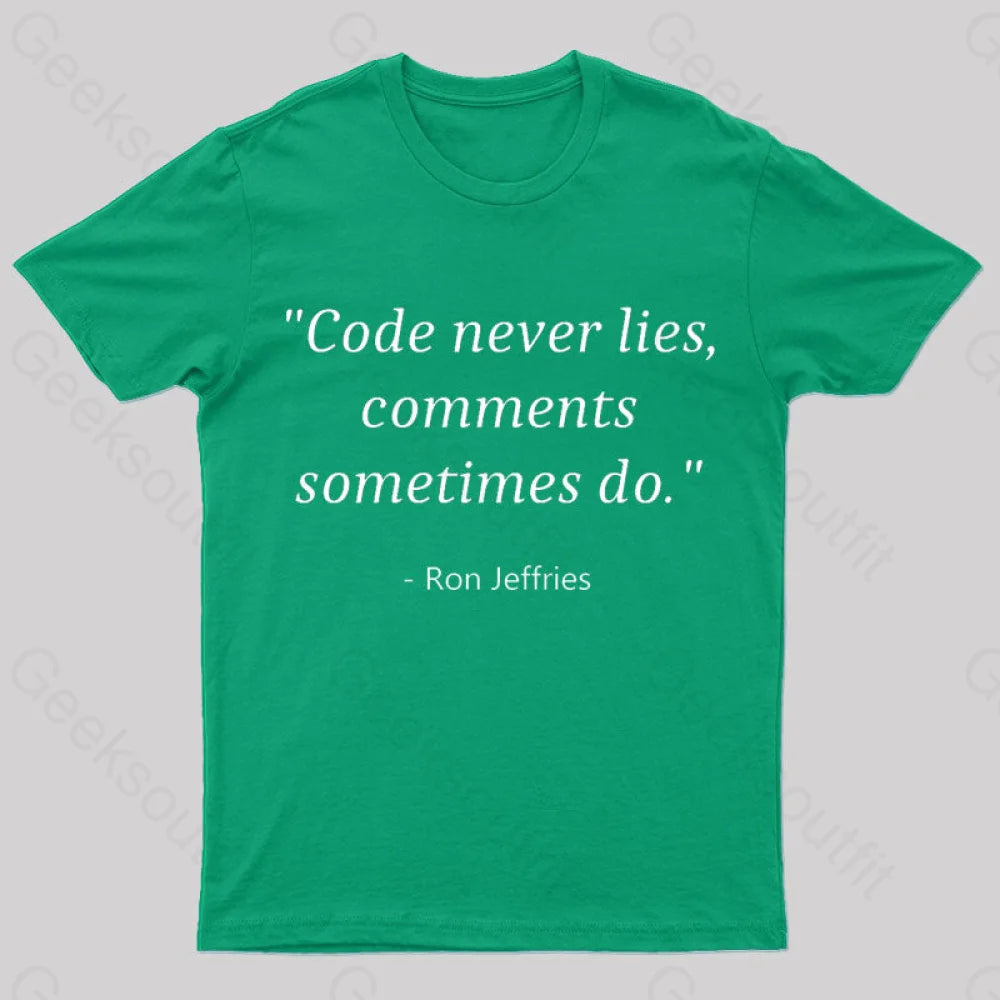 Code Never Lies Geek T-Shirt Green / S