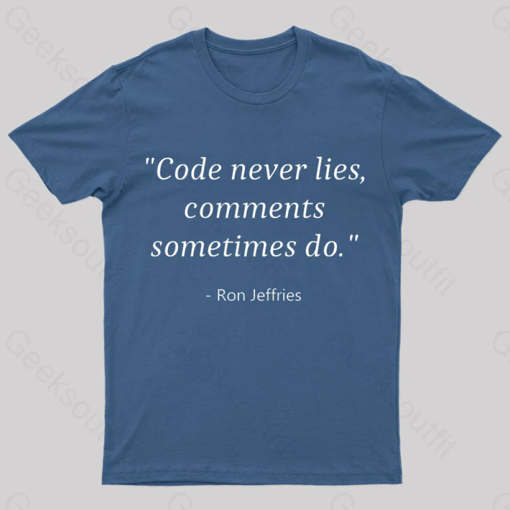 Code Never Lies Geek T-Shirt Navy / S