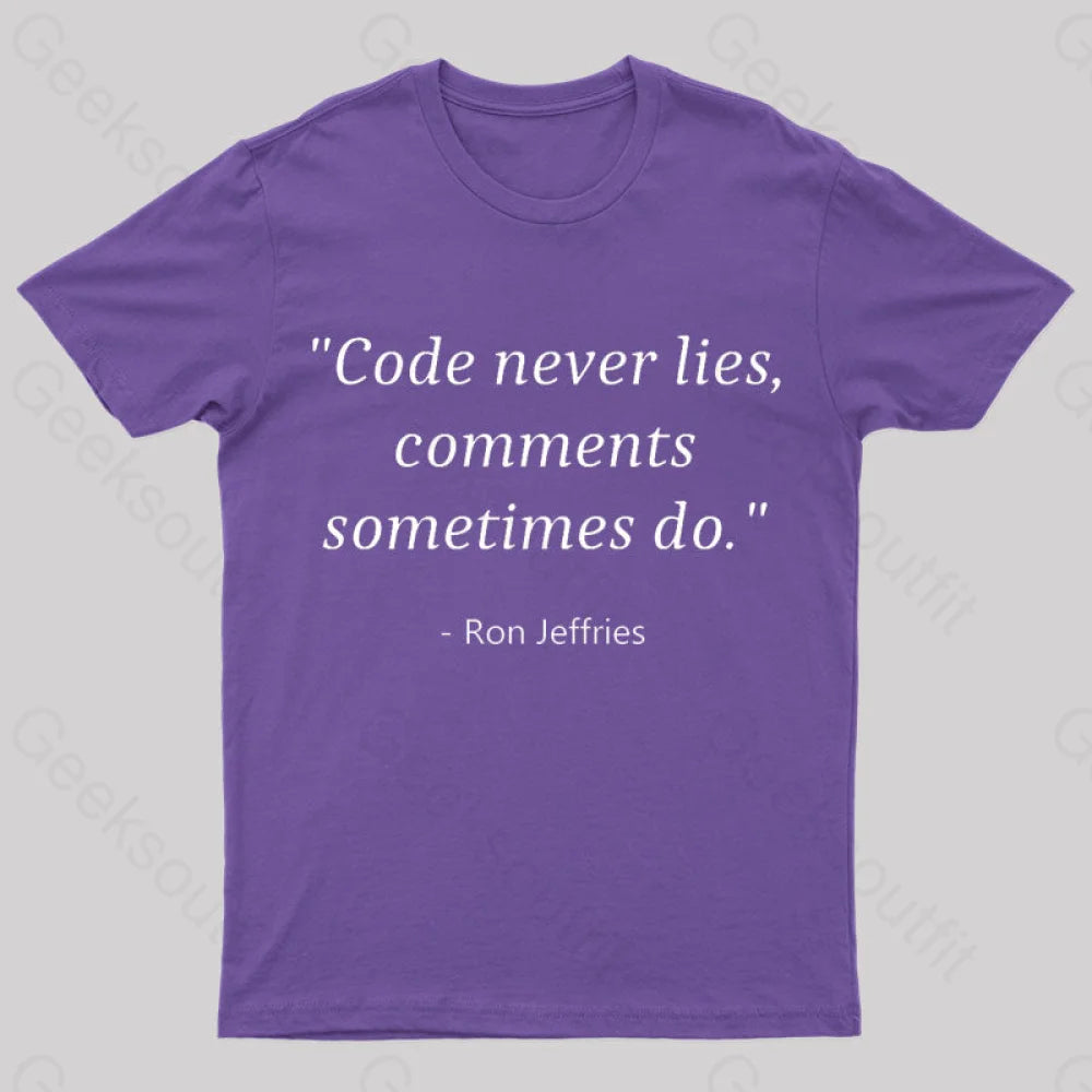 Code Never Lies Geek T-Shirt Purple / S