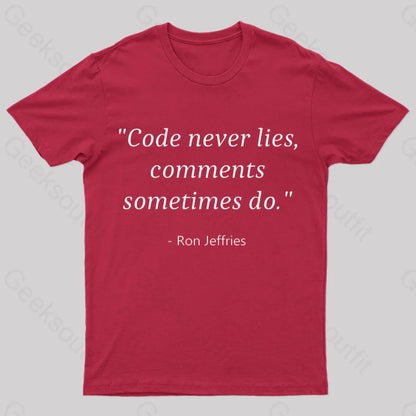 Code Never Lies Geek T-Shirt Red / S